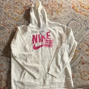 Nike Cream Hoodie with Pink Graphic